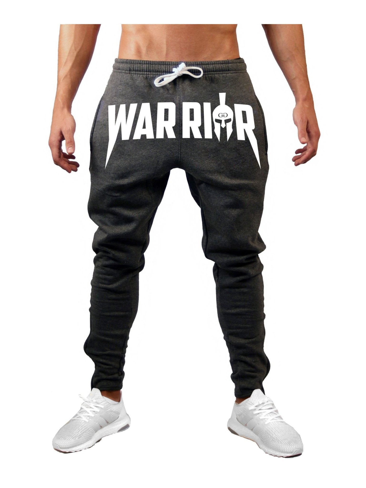 Men's Grey Gym Pants with Warrior Logo - Gym Generation